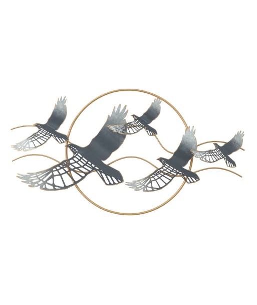 ORIGEN Home Decor Adorno pared pajaros Apliques Metal | Aplique Metal Verde - 49x90x7cm