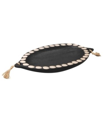ORIGEN Home Decor Cuenco forma de hoja Jarrones Y Portavelas | Cuenco Bol Negro - 6x44x21cm