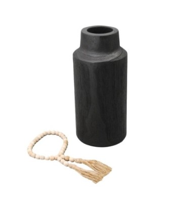 ORIGEN Home Decor Jarrón Jarrones Y Portavelas | Jarrón Negro - 30x14x14cm