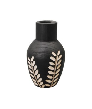ORIGEN Home Decor Jarrón Jarrones Y Portavelas | Jarrón Negro - 24x15x15cm
