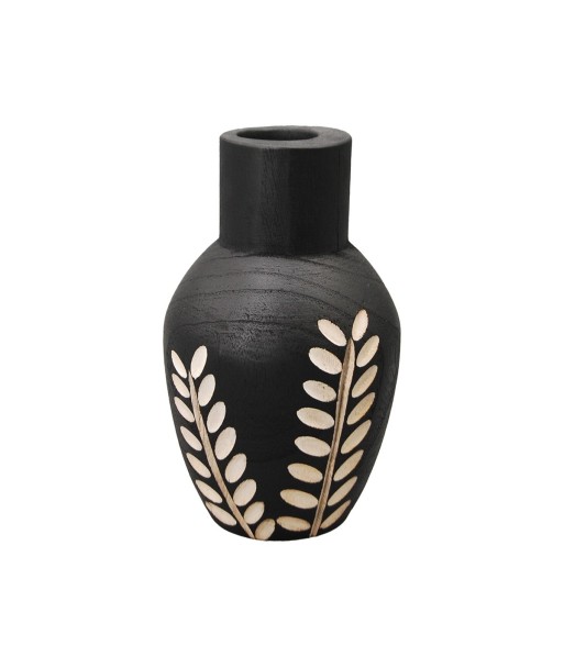 ORIGEN Home Decor Jarrón Jarrones Y Portavelas | Jarrón Negro - 24x15x15cm