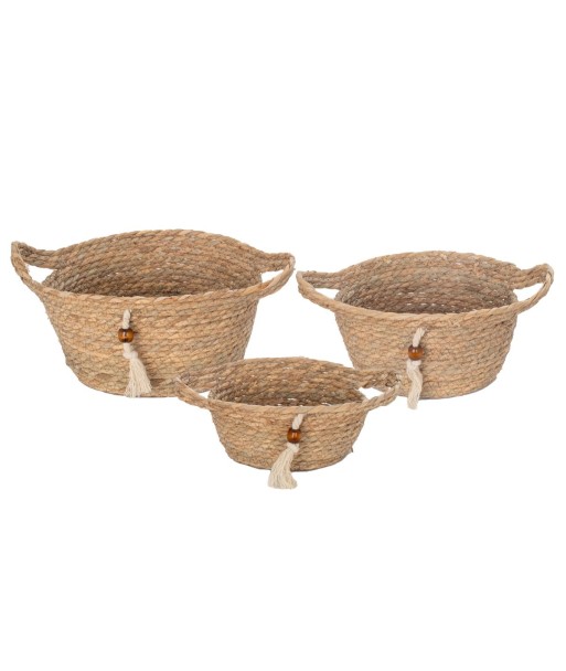Cestas de Almacenamiento Natural para Decoración del Hogar - Juego de 3 Cestas de Seagrass para Organizar y Decorar