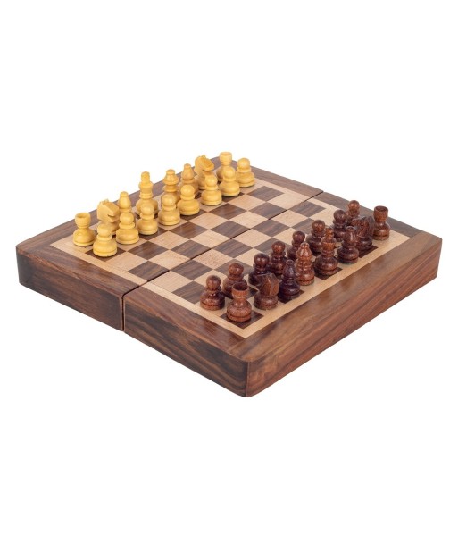 ORIGEN Home Decor Ajedrez Plegable Juegos | Marrón Cuadrado 2x15x16cm
