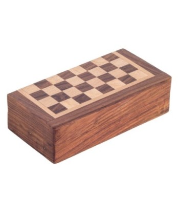 ORIGEN Home Decor Ajedrez Plegable Juegos | Marrón Cuadrado 2x15x16cm