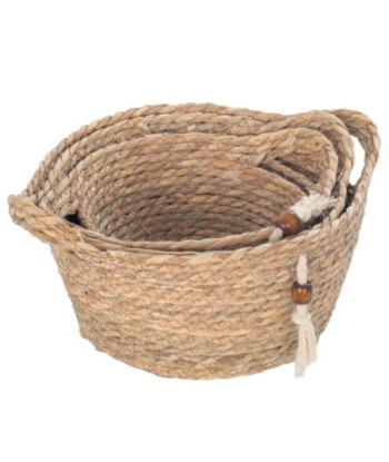 Cestas de Almacenamiento Natural para Decoración del Hogar - Juego de 3 Cestas de Seagrass para Organizar y Decorar