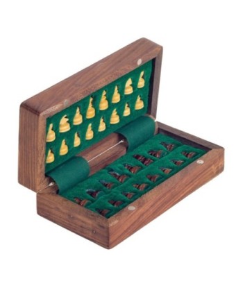 ORIGEN Home Decor Ajedrez Plegable Juegos | Marrón Cuadrado 2x15x16cm