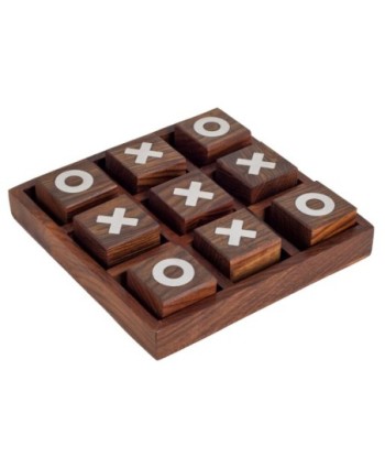 ORIGEN Home Decor Tres En Raya Cuadrado Juegos Marrón Cuadrado 4x18x18cm
