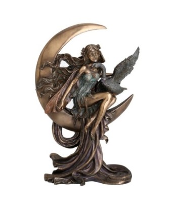 ORIGEN Home Decor Figura Hada luna Bronce | Figura Mitológica Dorado - 25x16x9cm