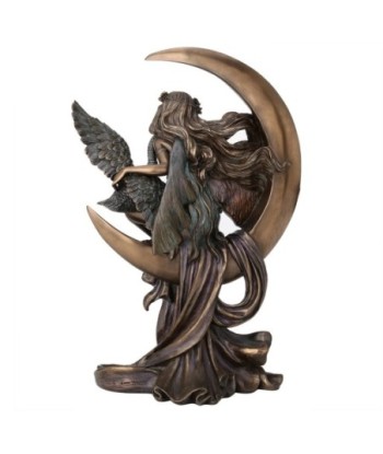 ORIGEN Home Decor Figura Hada luna Bronce | Figura Mitológica Dorado - 25x16x9cm