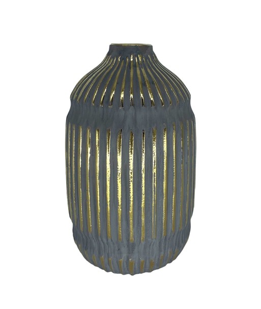 ORIGEN Home Decor Jarrón decoracion Jarrones Y Portavelas | Jarrón Gris - 23x14x14cm