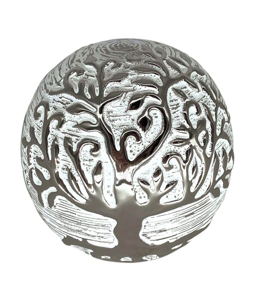 ORIGEN Home Decor Bola decorativa Árbol Vida Jarrones Y Portavelas | Bola de Decoración Gris Redondo - 9x10x10cm