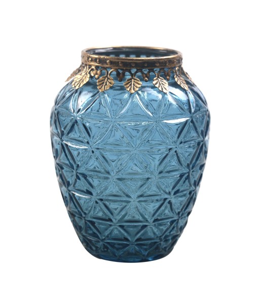 ORIGEN Home Decor Portavela Jarrones Y Portavelas | Portavelas Azul - 13x11x11cm