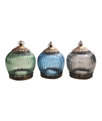 ORIGEN Home Decor Portavela 3 U Jarrones Y Portavelas | Portavelas Multicolor - 14x11x11cm