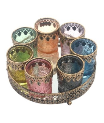 ORIGEN Home Decor Bandeja con porvalas Jarrones Y Portavelas | Bandeja Multicolor - 4x20x20cm