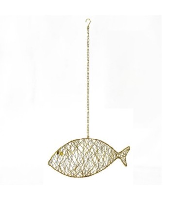 ORIGEN Home Decor Colgante pez Colgantes Metal | Colgante de metal Beige - 18x50x8cm