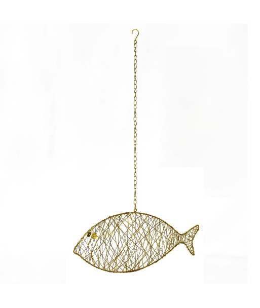 ORIGEN Home Decor Colgante pez Colgantes Metal | Colgante de metal Beige - 18x50x8cm
