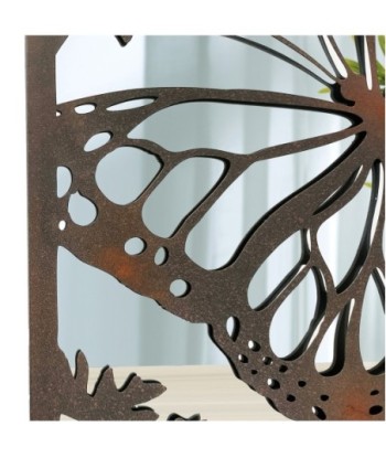 ORIGEN Home Decor Adorno pared mariposa espejo Apliques Metal | Aplique Metal Marrón Rectangular - 100x50x2cm