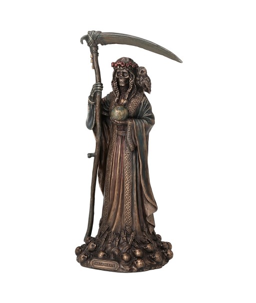 ORIGEN Home Decor Figura Santísima Muerte Bronce | Figura Mitológica Dorado - 28x13x11cm