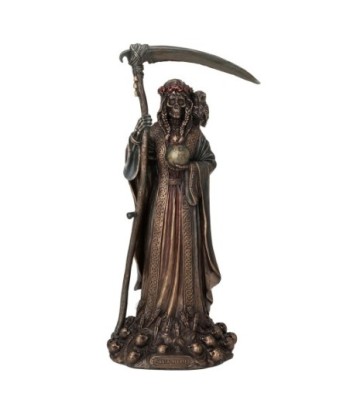 ORIGEN Home Decor Figura Santísima Muerte Bronce | Figura Mitológica Dorado - 28x13x11cm