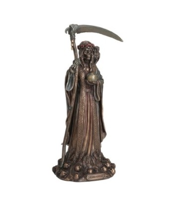 ORIGEN Home Decor Figura Santísima Muerte Bronce | Figura Mitológica Dorado - 28x13x11cm