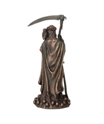 ORIGEN Home Decor Figura Santísima Muerte Bronce | Figura Mitológica Dorado - 28x13x11cm