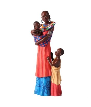 ORIGEN Home Decor Figura africana Africanas Y Elefantes | Figura de Africana Rojo - 26x10x7cm