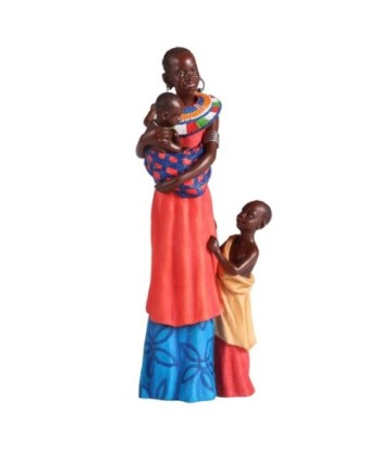 ORIGEN Home Decor Figura africana Africanas Y Elefantes | Figura de Africana Rojo - 26x10x7cm