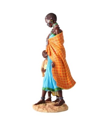 ORIGEN Home Decor Figura africana Africanas Y Elefantes | Figura de Africana Azul - 35x16x15cm