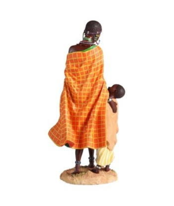 ORIGEN Home Decor Figura africana Africanas Y Elefantes | Figura de Africana Azul - 35x16x15cm