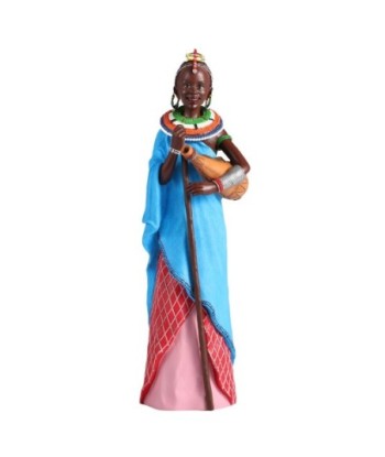 ORIGEN Home Decor Figura africana Africanas Y Elefantes | Figura de Africana Azul - 26x8x7cm