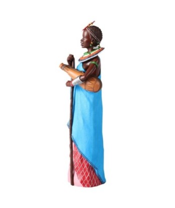 ORIGEN Home Decor Figura africana Africanas Y Elefantes | Figura de Africana Azul - 26x8x7cm