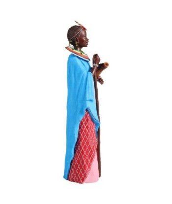 ORIGEN Home Decor Figura africana Africanas Y Elefantes | Figura de Africana Azul - 26x8x7cm