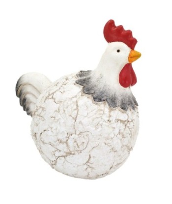 ORIGEN Home Decor Figura Gallina Animales | Figura de Gato Blanco - 33x23x29cm