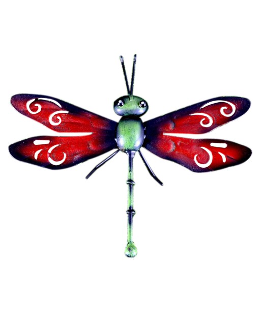 ORIGEN Home Decor Adorno Pared Libelula Jardin | Adorno Pared Jardín Rojo - 20x3x17cm