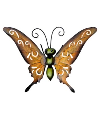 ORIGEN Home Decor Adorno Pared Mariposa Jardin | Adorno Pared Jardín Naranja - 27x4x20cm