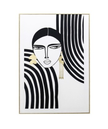 ORIGEN Home Decor Cuadro Mujer Cuadros | Cuadro Negro Rectangular - 70x50x3cm