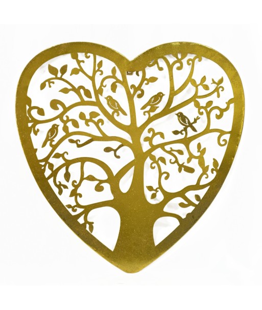 ORIGEN Home Decor Arbol de vida corazon Apliques Metal | Aplique Metal Dorado - 60x60x1cm