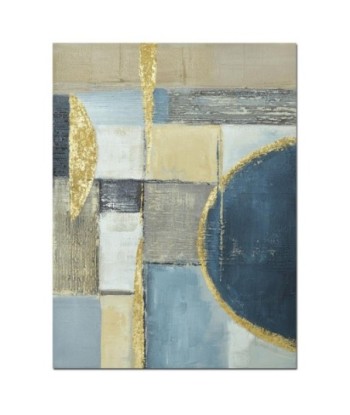 ORIGEN Home Decor Cuadro semicirculo Cuadros | Cuadro Azul Rectangular - 80x60x3cm