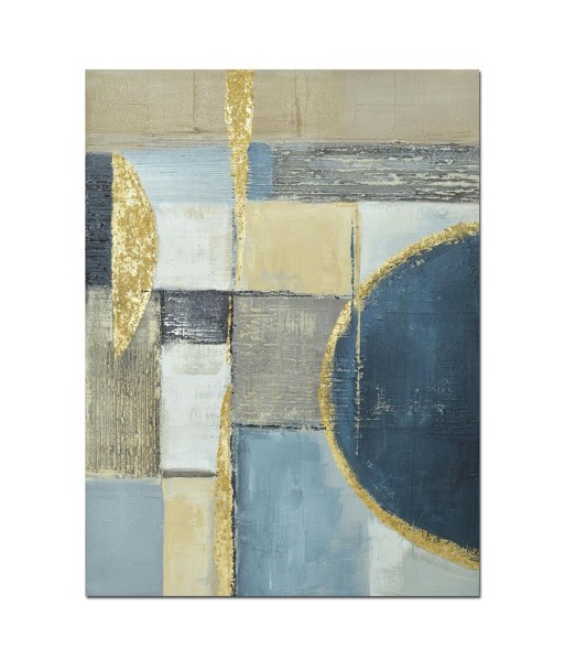 ORIGEN Home Decor Cuadro semicirculo Cuadros | Cuadro Azul Rectangular - 80x60x3cm