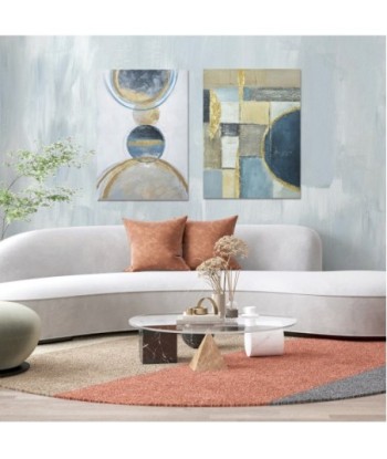 ORIGEN Home Decor Cuadro Abstracto Cuadros | Cuadro Azul Rectangular - 80x60x3cm