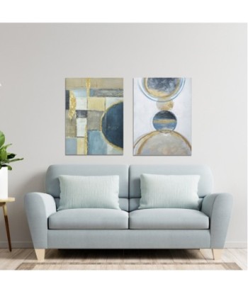 ORIGEN Home Decor Cuadro Abstracto Cuadros | Cuadro Azul Rectangular - 80x60x3cm