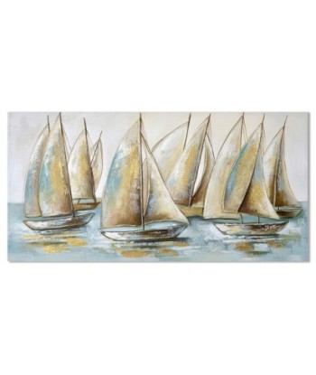 ORIGEN Home Decor Cuadro veleros Cuadros | Cuadro Plateado Rectangular - 120x60x3cm