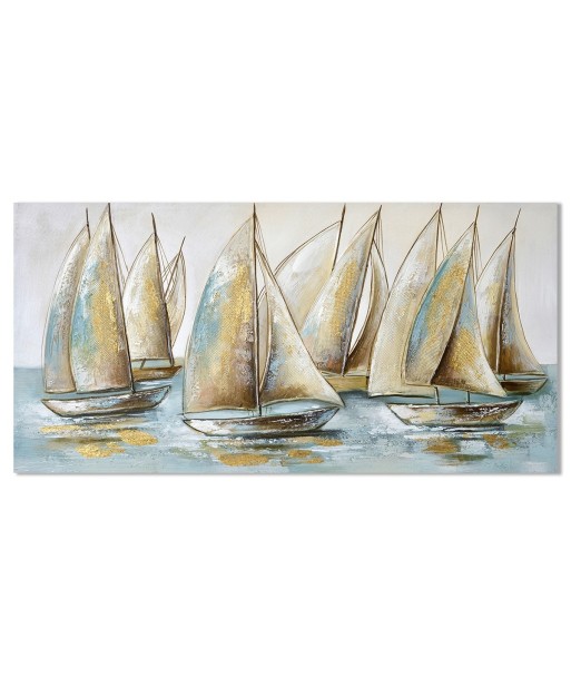 ORIGEN Home Decor Cuadro veleros Cuadros | Cuadro Plateado Rectangular - 120x60x3cm