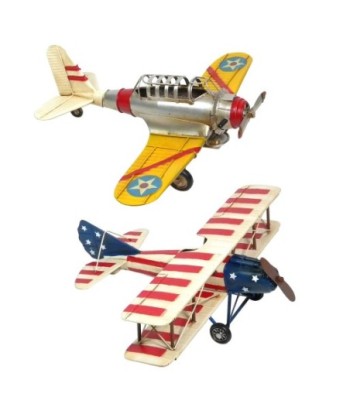 ORIGEN Home Decor Avioneta 2 U Vehiculos | Modelismo Vehículos Terrestres Multicolor - 11x31x35cm