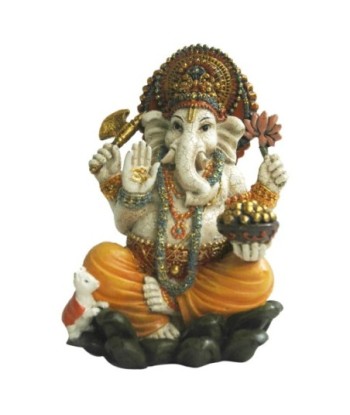 Signes Grimalt By Sigris - Figuras Decorativas | Figura Dios Ganesha Resina - 16 x 9 x 10  cm | Color: Blanco
