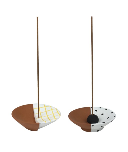 ORIGEN Home Decor Apoyador de incienso 2 U Jarrones Y Portavelas | Incienso Multicolor - 3x10x10cm
