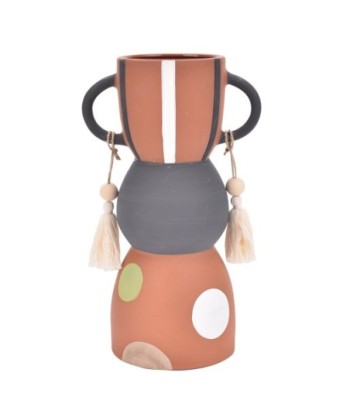 ORIGEN Home Decor Jarrón Jarrones Y Portavelas | Jarrón Marrón - 30x18x13cm