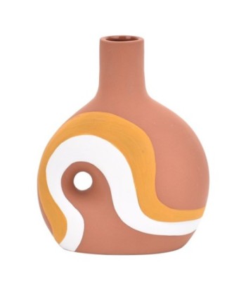 ORIGEN Home Decor Jarrón Jarrones Y Portavelas | Jarrón Marrón - 18x15x7cm