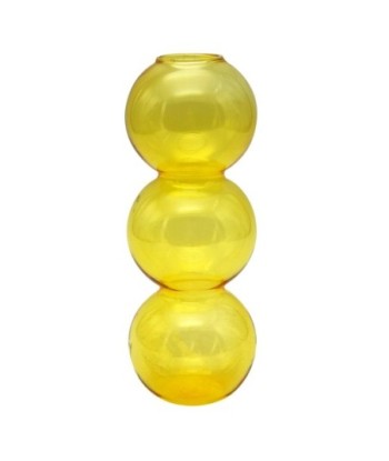ORIGEN Home Decor Jarrón cristal Jarrones Y Portavelas | Jarrón Amarillo - 17x6x6cm