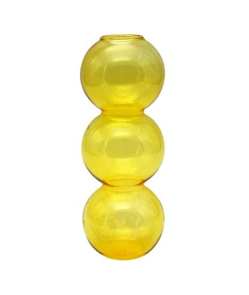 ORIGEN Home Decor Jarrón cristal Jarrones Y Portavelas | Jarrón Amarillo - 17x6x6cm